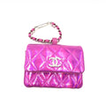 Chanel Iridescent Pink Quilted Leather Women's Pouch (Pre-Owned)