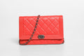 Chanel Chanel Boy Wallet on Chain Red Women's Lambskin (Pre-Owned)