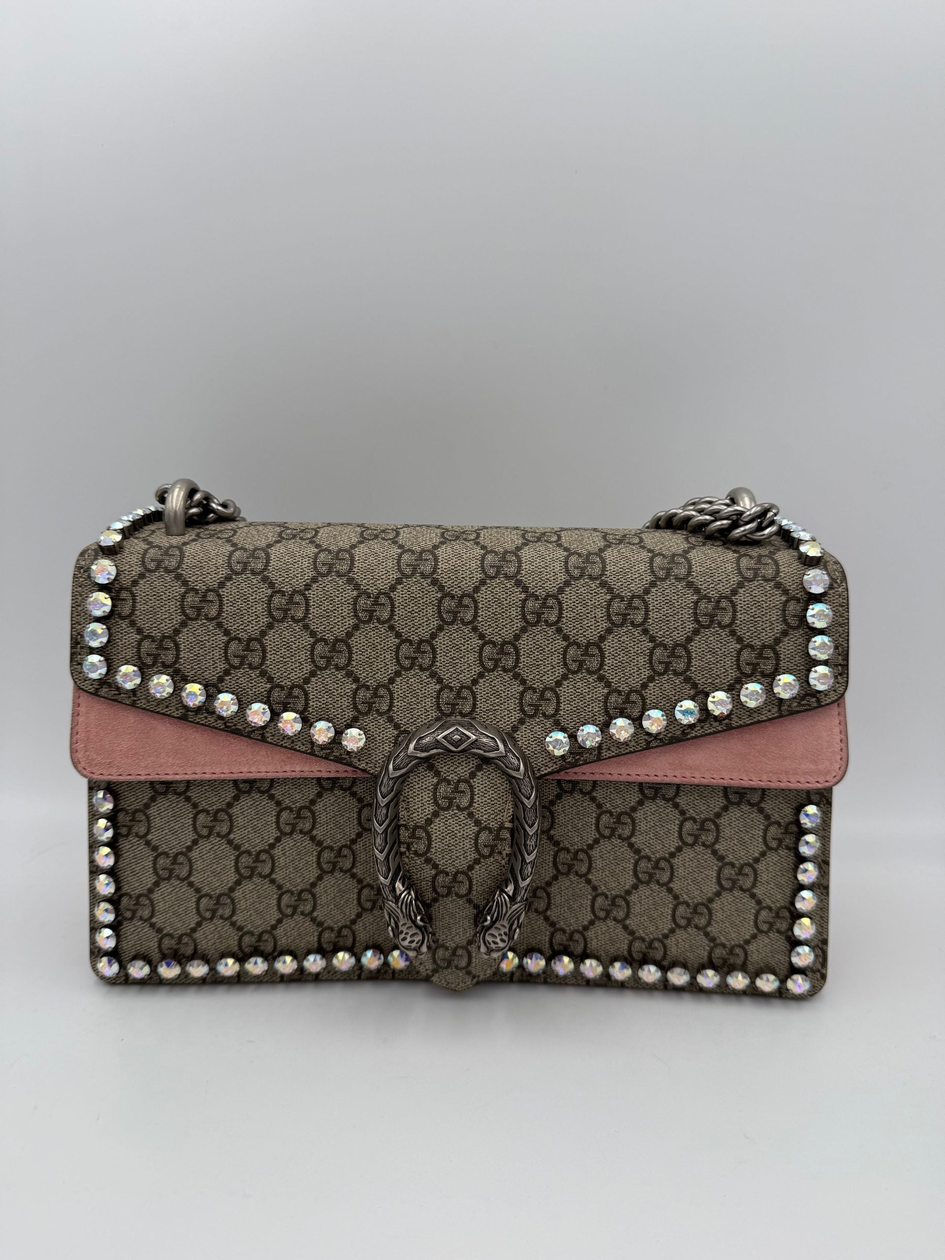 Gucci GUCCI DIONYSUS GG Supreme with Diamantes Women's Handbag (Pre-Owned)