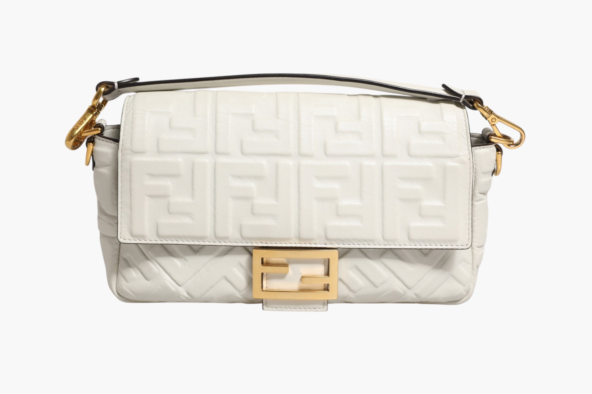 Fendi FF Embossed Women'suette Nappa Leather Women's Bag (Pre-Owned)