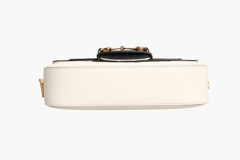 Gucci Gucci x Adidas Horsebit 1955  White Black Calfskin Leather Shoulder Women's Bag (Pre-Owned)