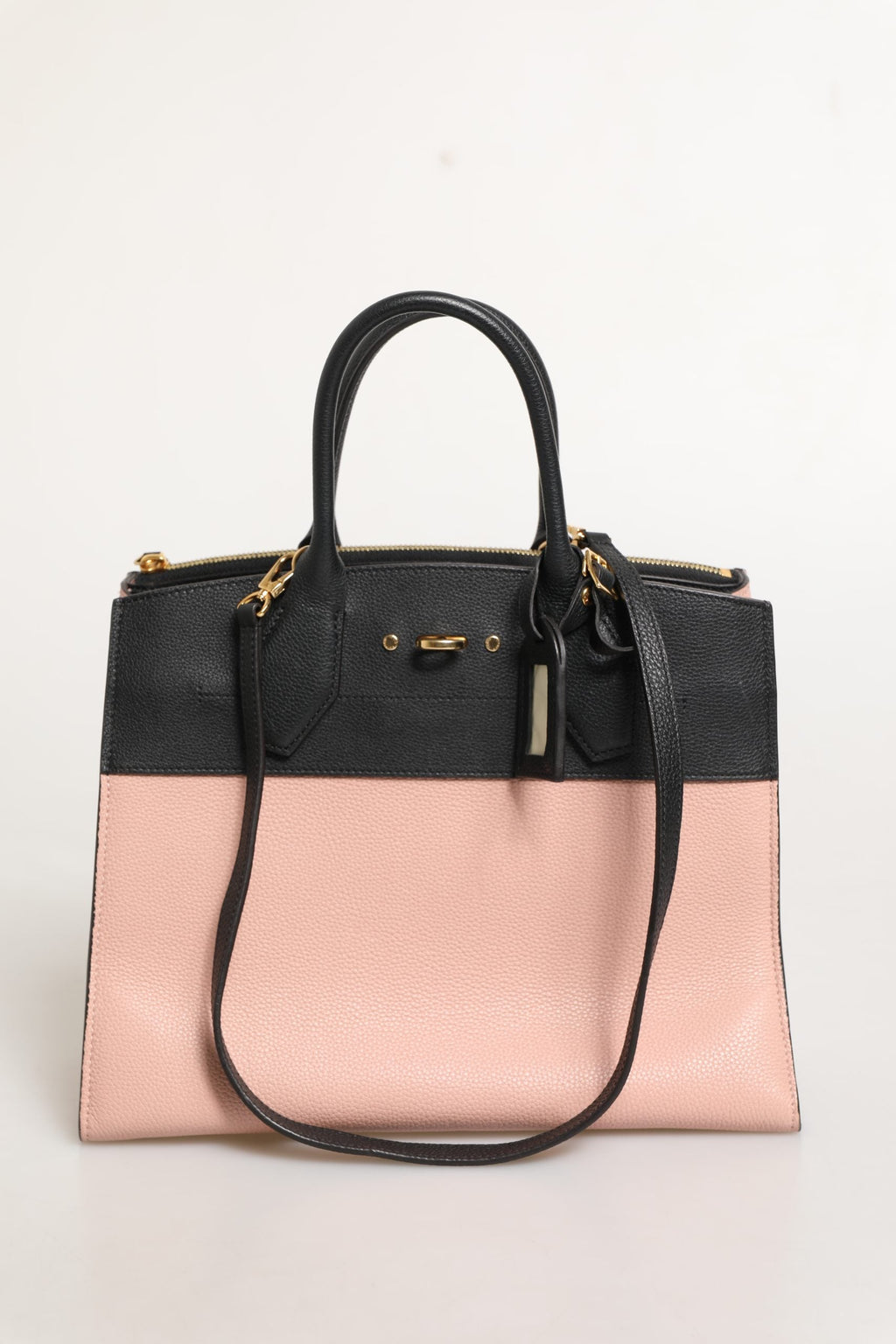 Louis Vuitton Pink and Black Leather City Steamer Leather Women's Handbag (Pre-Owned)