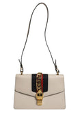 Gucci White Calfskin Leather Sylvie Crossbody Women's Bag (Pre-Owned)