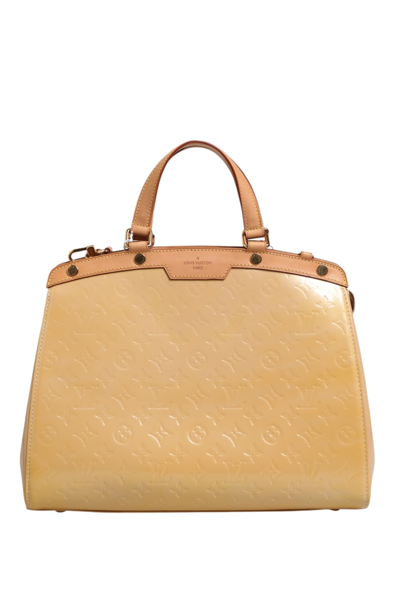 Louis Vuitton Monogram Vernis Brea MM Beige Women's Poudre (Pre-Owned)
