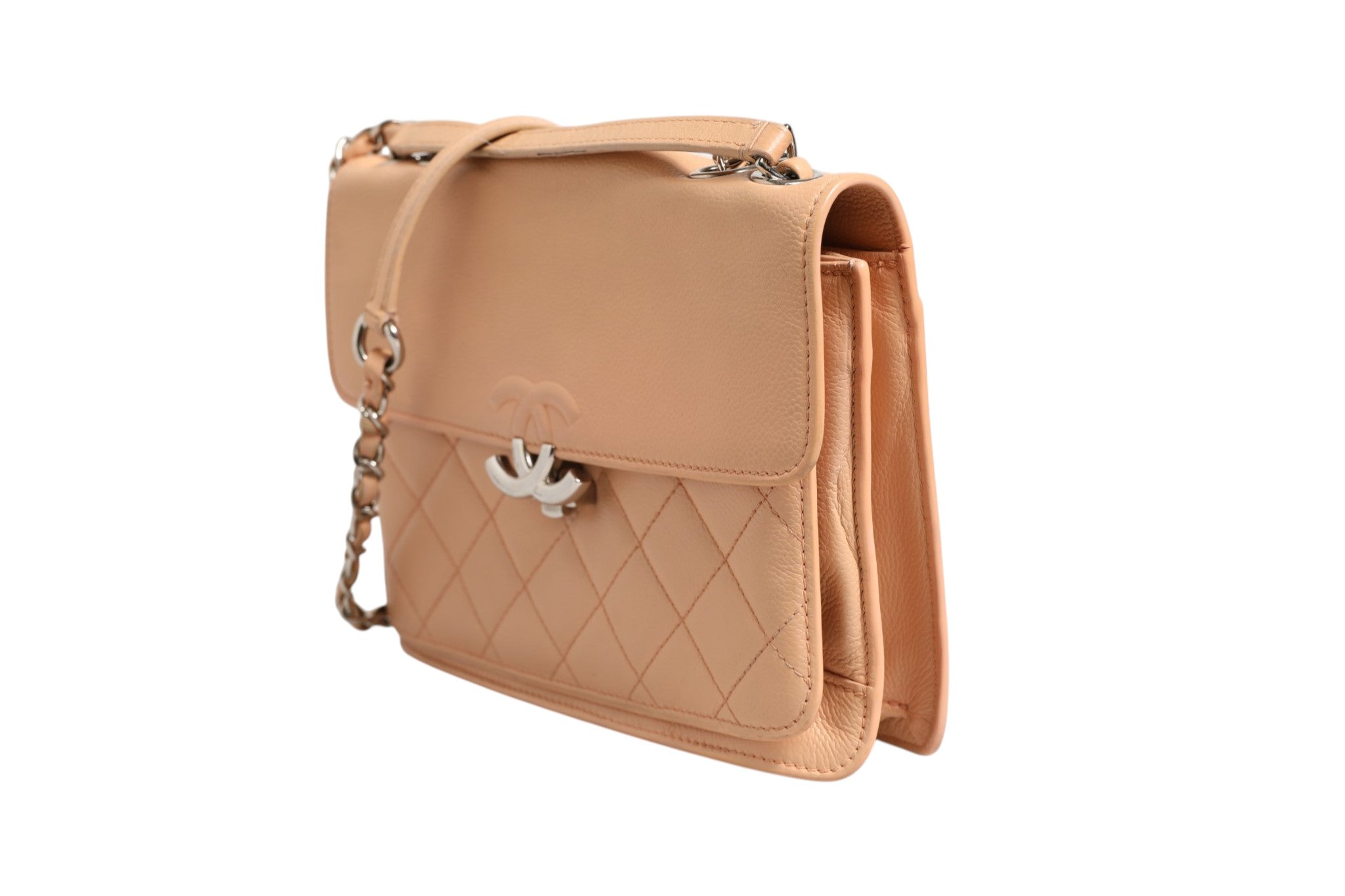 Chanel Goatskin Quilted Small CC Box Flap Women's Bag (Pre-Owned)
