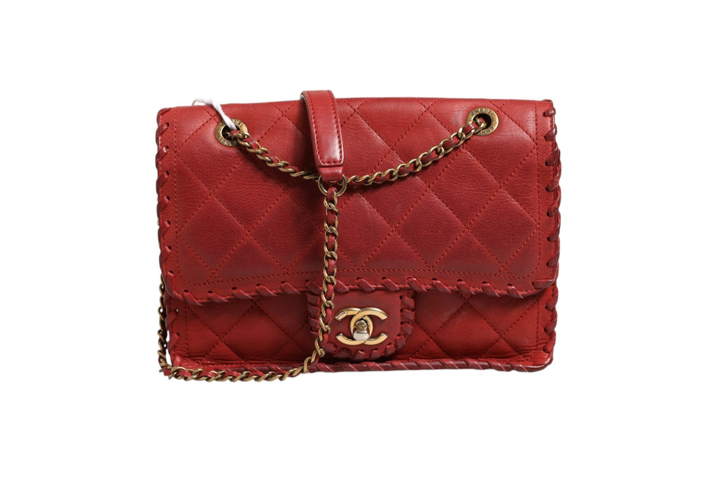 Chanel Mini Flap Bag Lambskin Braided Calfskin Gold Tone Women's Metal (Pre-Owned)