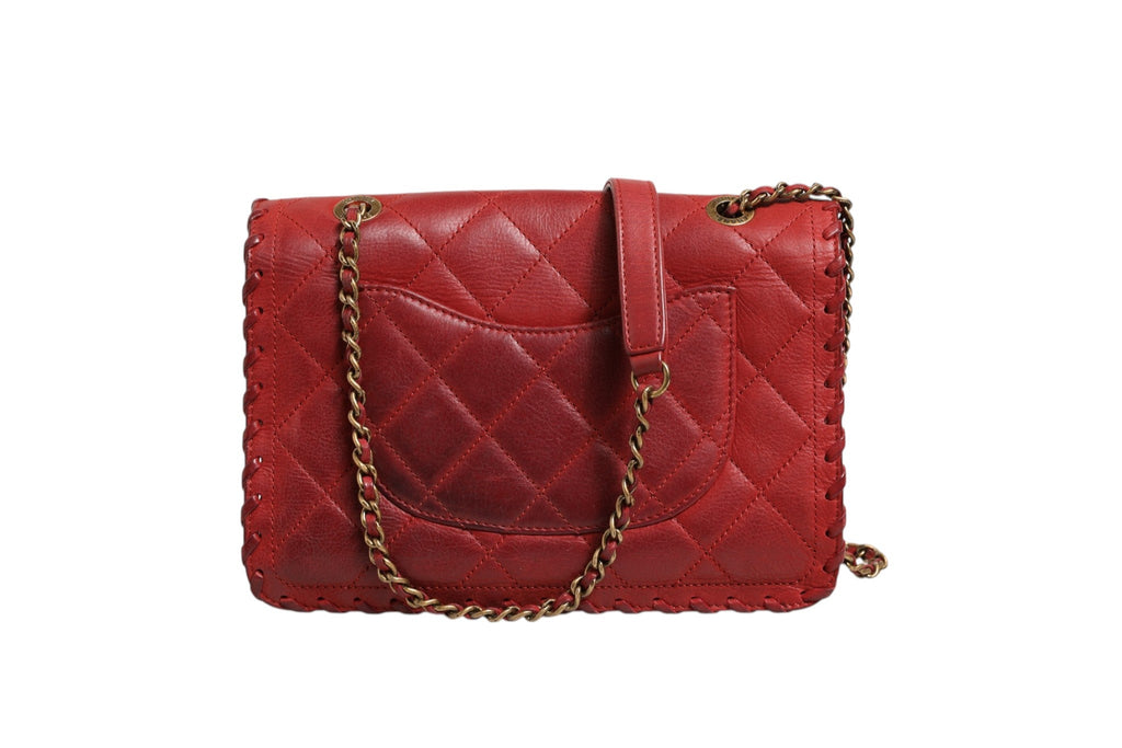 Chanel Mini Flap Bag Lambskin Braided Calfskin Gold Tone Women's Metal (Pre-Owned)