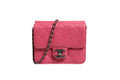 Chanel Pink Quilted Lambskin Leather Classic Square Mini Flap Women's Bag (Pre-Owned)