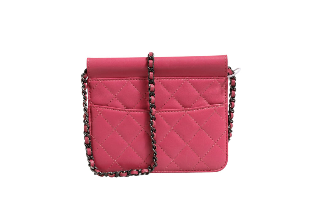 Chanel Pink Quilted Lambskin Leather Classic Square Mini Flap Women's Bag (Pre-Owned)