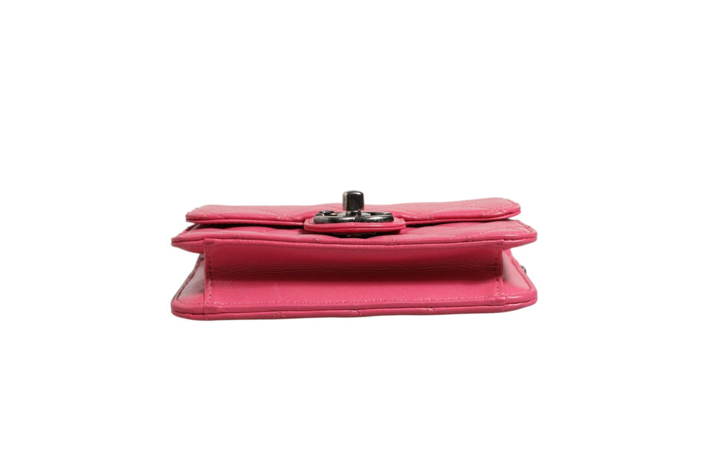 Chanel Pink Quilted Lambskin Leather Classic Square Mini Flap Women's Bag (Pre-Owned)
