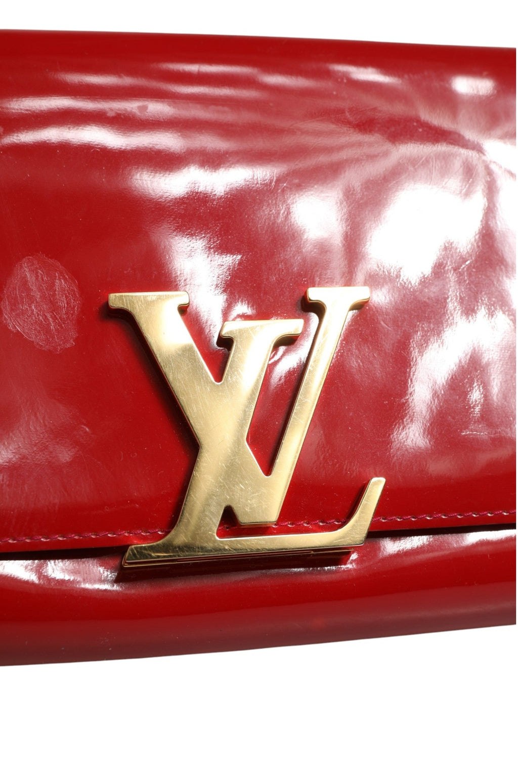 Louis Vuitton Louise PM Red Patent Leather Wallet On Women's Chain (Pre-Owned)
