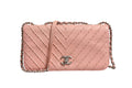 Chanel Small Classic Double Flap Bag Light Pink Women's Chevron (Pre-Owned)