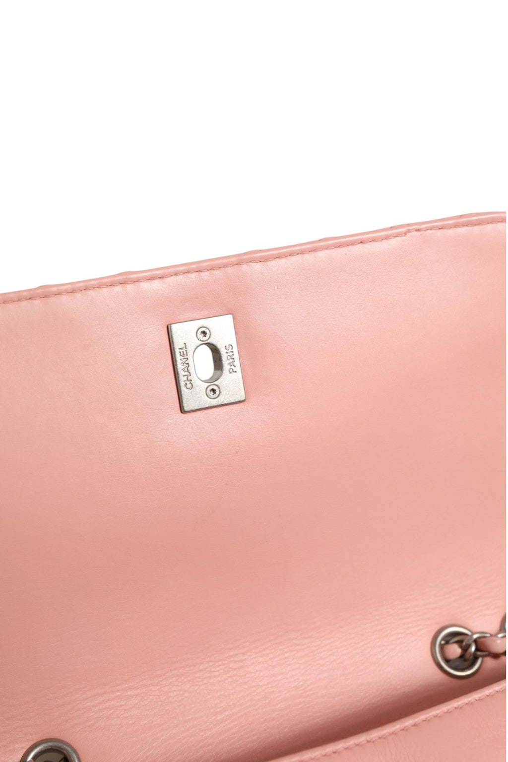 Chanel Small Classic Double Flap Bag Light Pink Women's Chevron (Pre-Owned)