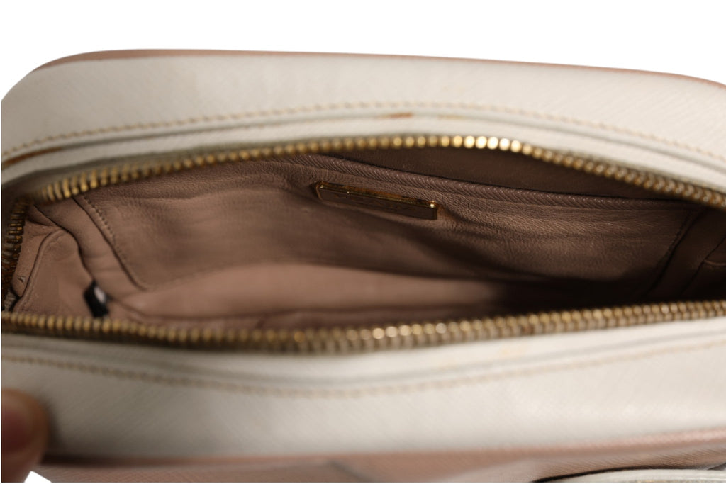 Prada Clay Gray Small Leather Shoulder Women's Bag (Pre-Owned)