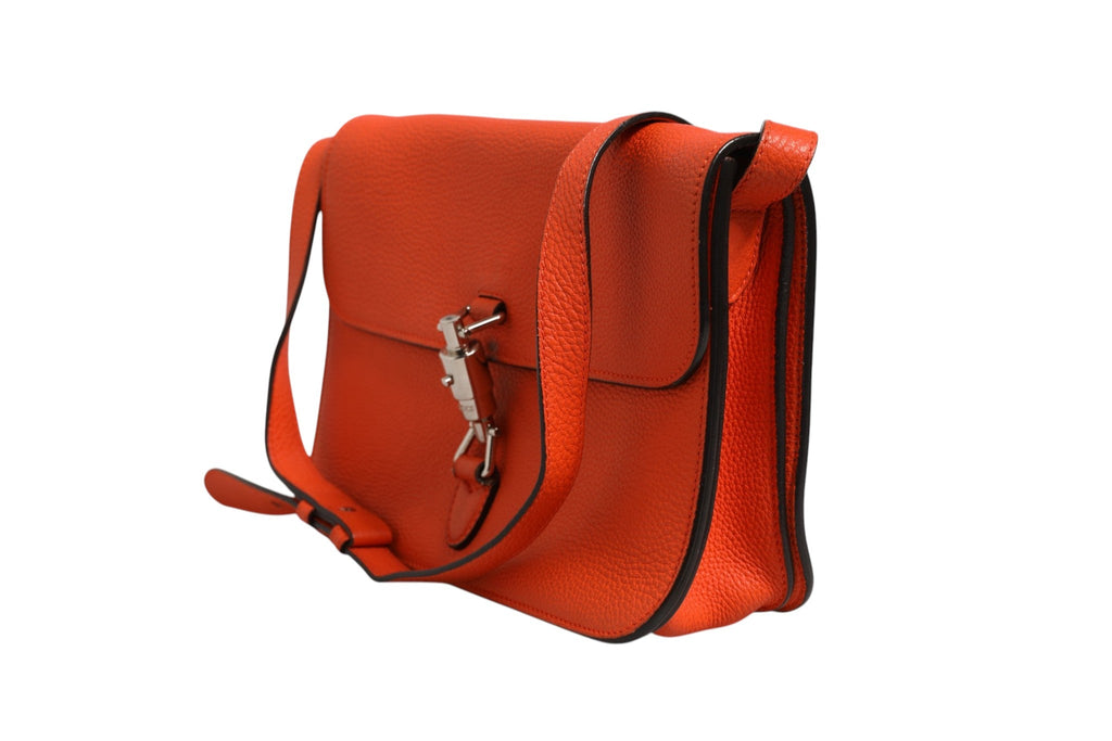 Gucci Jackie Soft Flap Shoulder Bag Leather Women's Orange (Pre-Owned)
