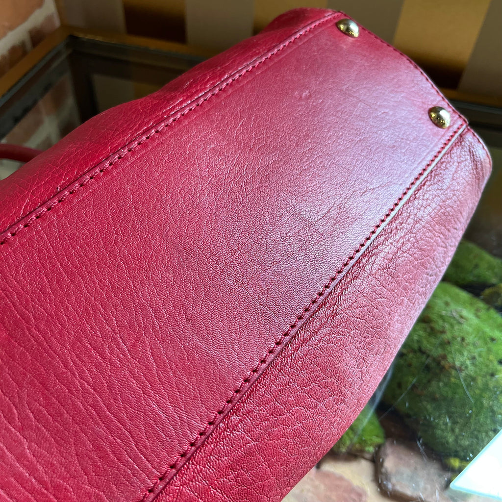 JIMMY CHOO Red Leather Rosalie Satchel