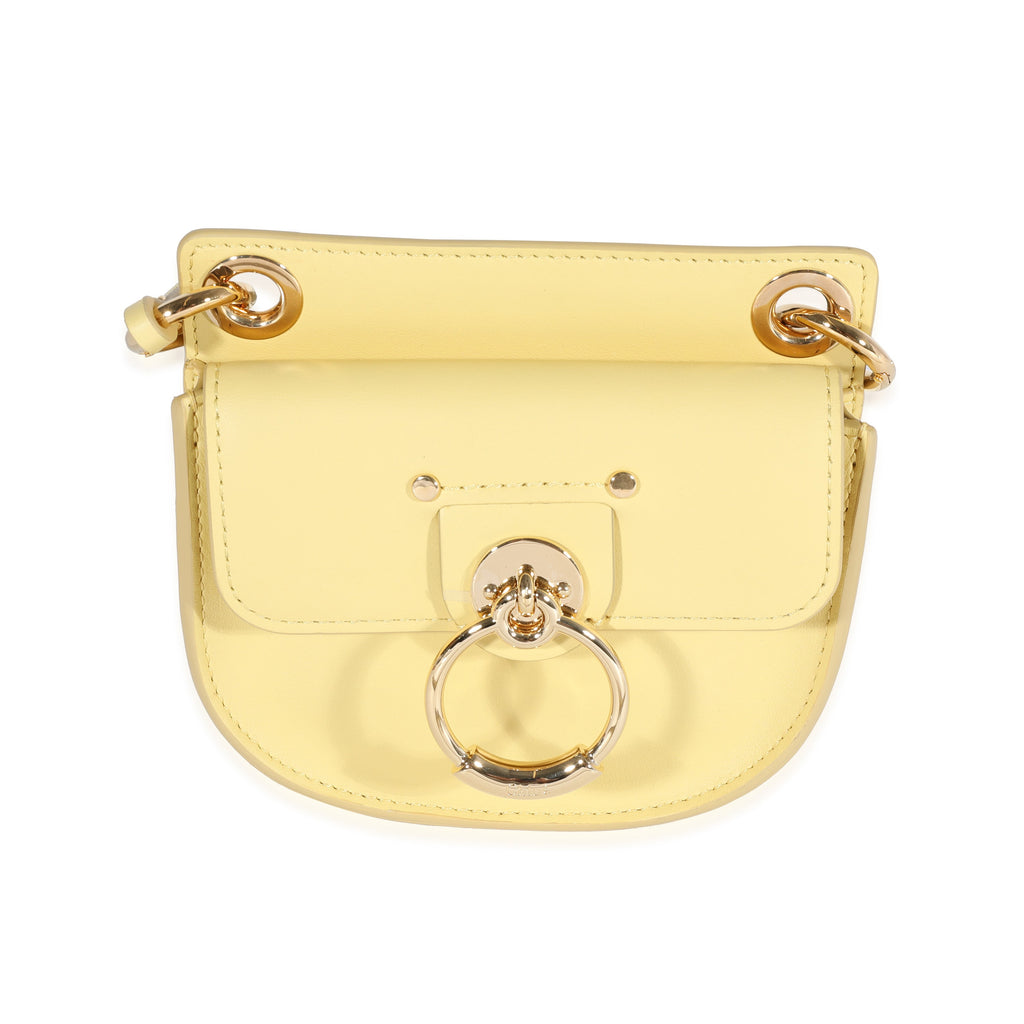 Yellow Leather The Mini Flat Pouch