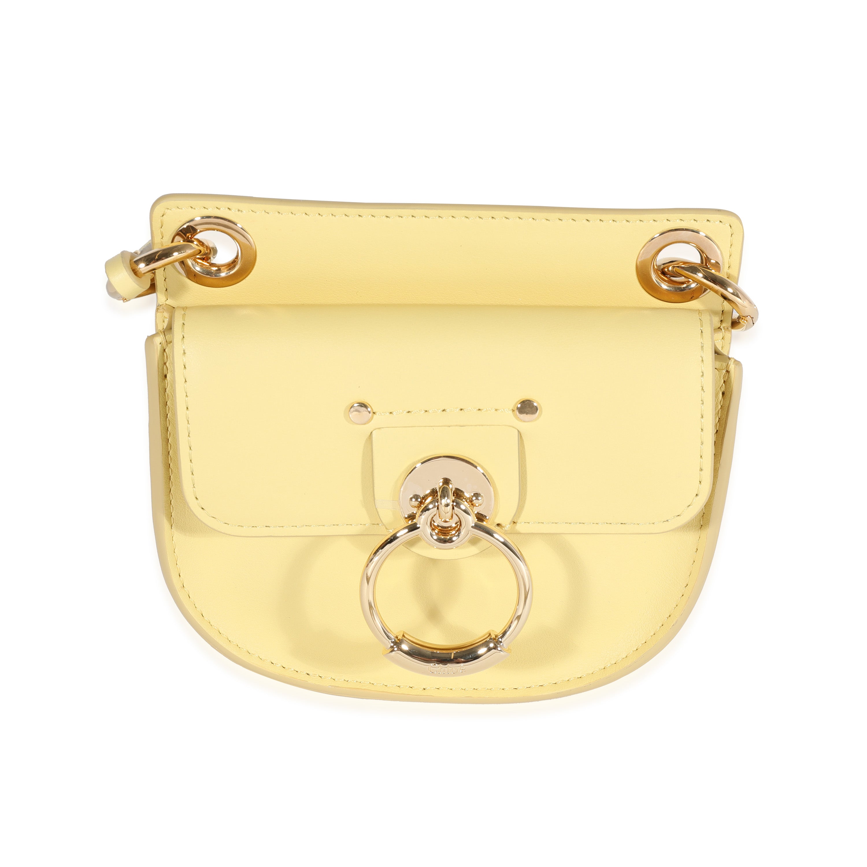 Yellow Leather The Mini Flat Pouch