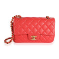 Coral Quilted Lambskin Mini Rectangular Classic Flap Bag