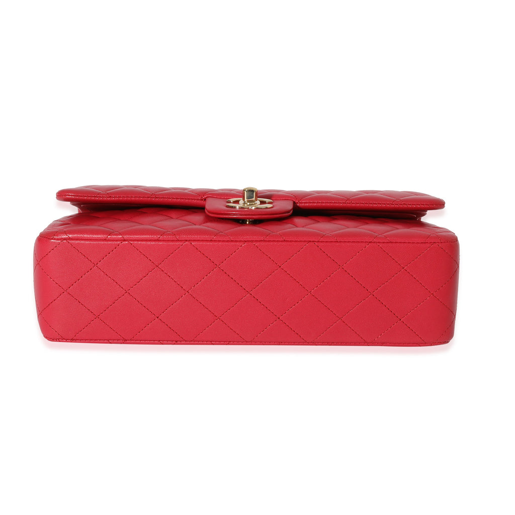 Dark Pink Quilted Lambskin Medium Classic Double Flap Bag