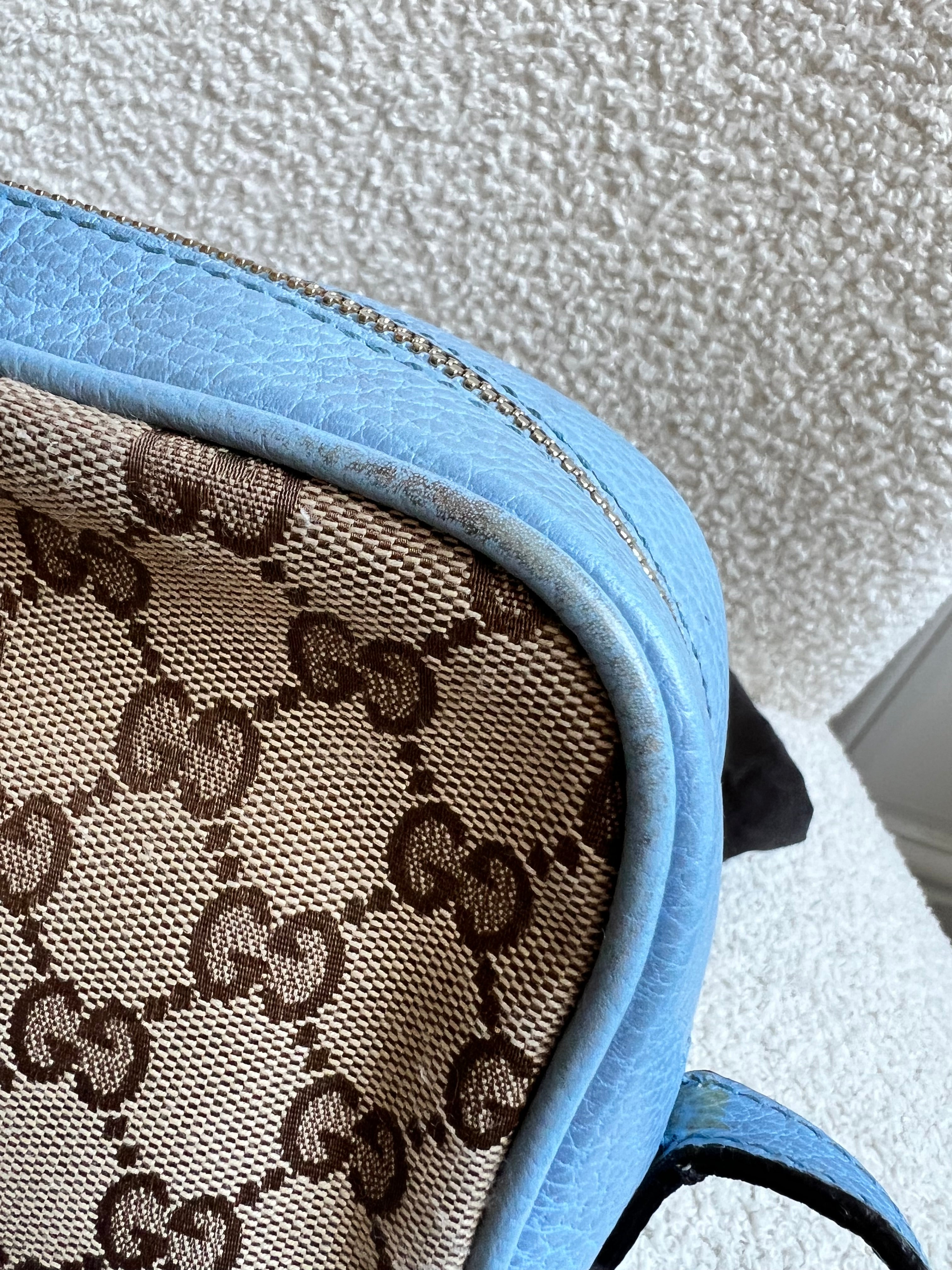 Gucci Bree GG Canvas Light Blue Small Messenger Bag