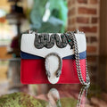 GUCCI Dionysus Mini Kingsnake White Red Leather Shoulder Bag