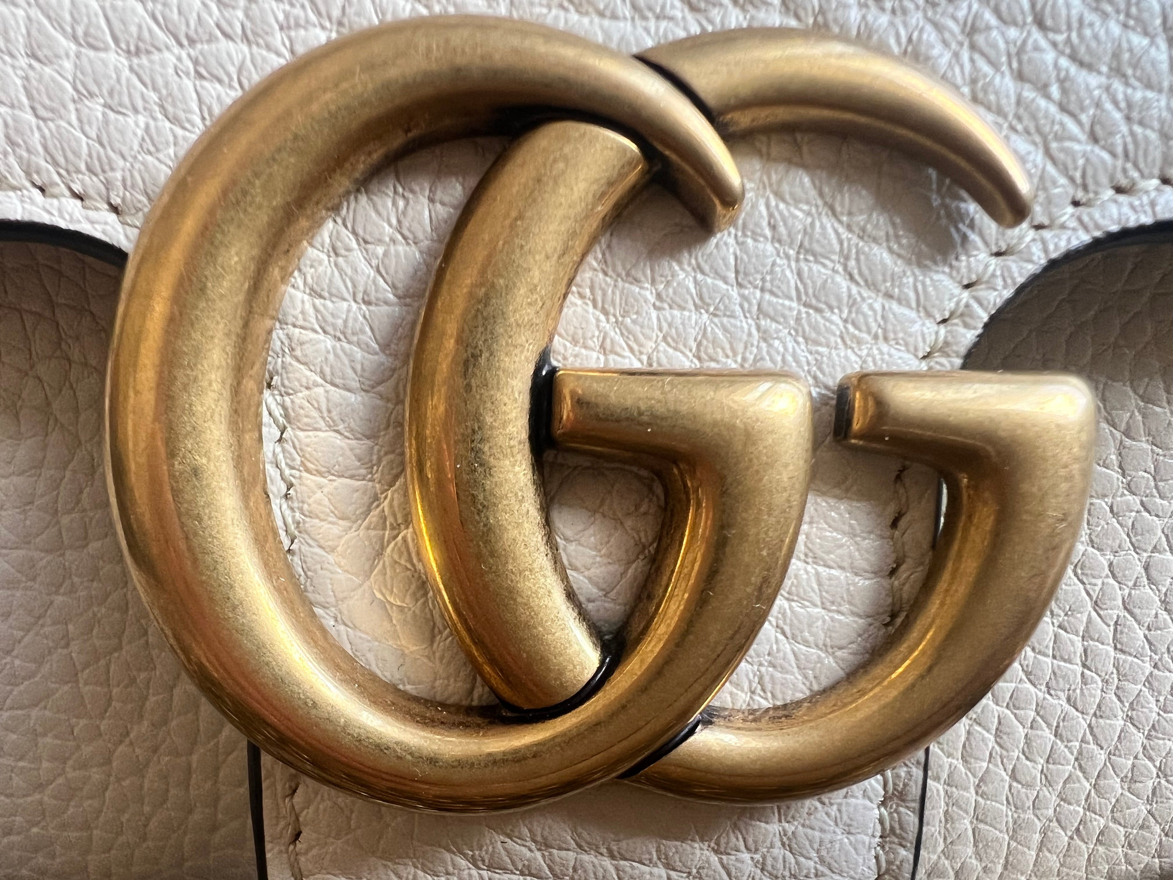 Gucci Cream GG Marmont Chain Mini Bag