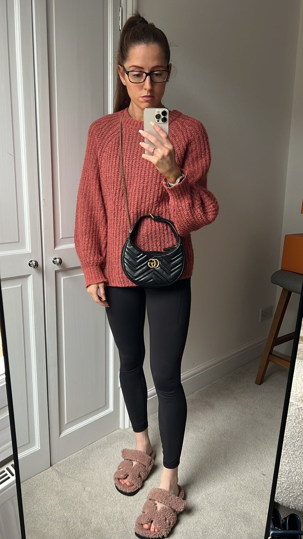 Gucci GG Black Mini Half Moon Marmont Shoulder Bag (RRP £1160)