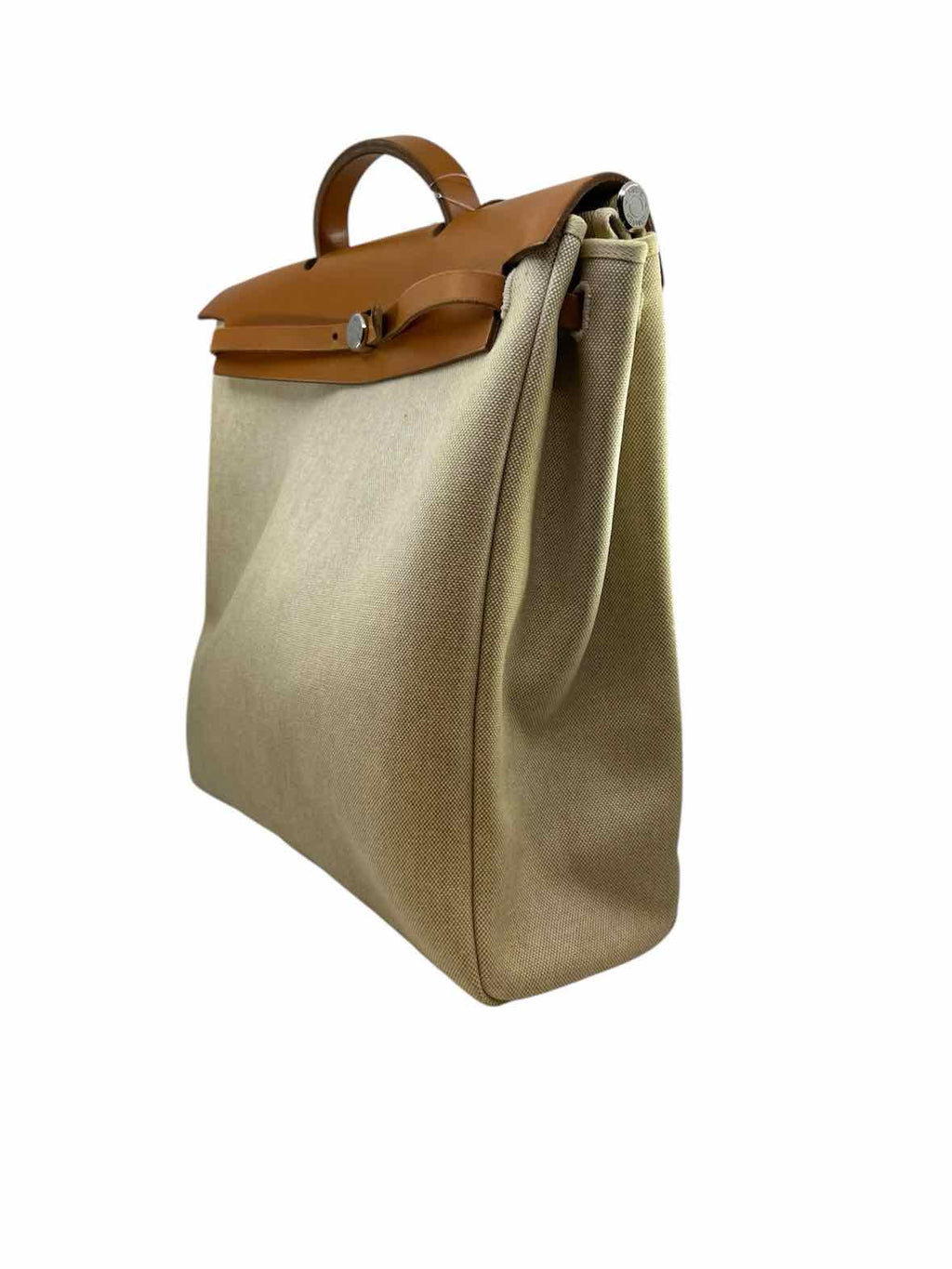 HERMES Herbag Beige Canvas Solid Backpack