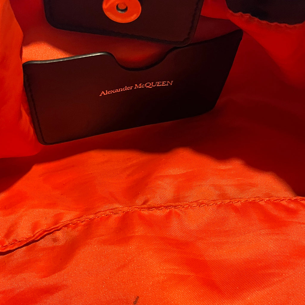 ALEXANDER MCQUEEN The Bundle Black Nylon Drawstring Tote Bag