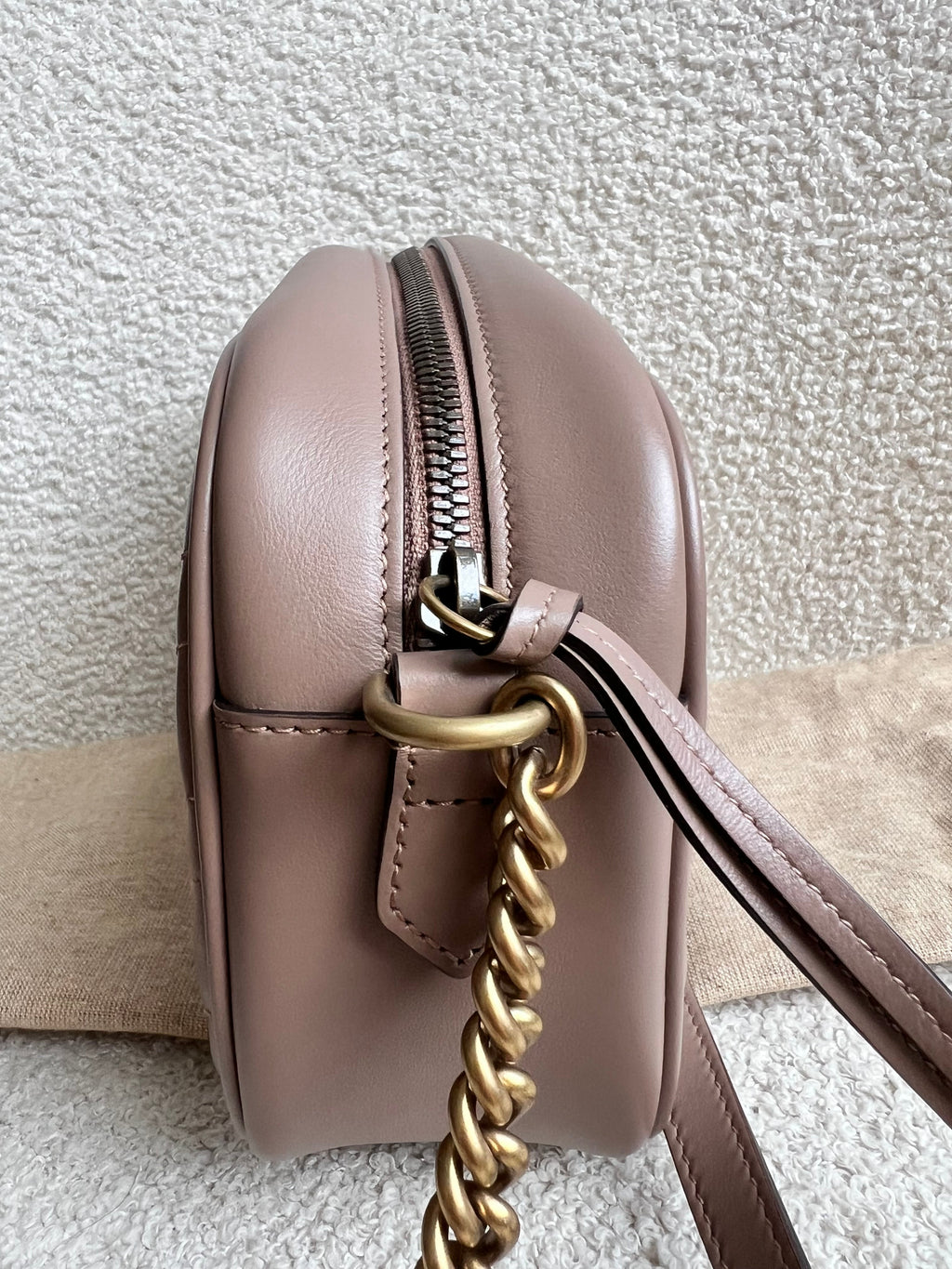 Gucci GG Marmont Porcelain Rose Small Shoulder Bag (RRP £1440)