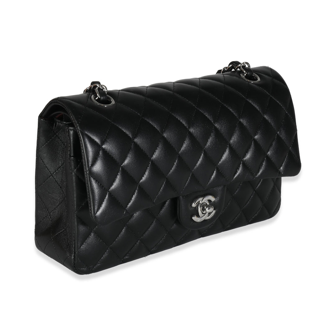 Black Quilted Lambskin Medium Classic Double Flap Bag