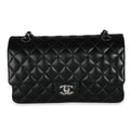 Black Quilted Lambskin Medium Classic Double Flap Bag