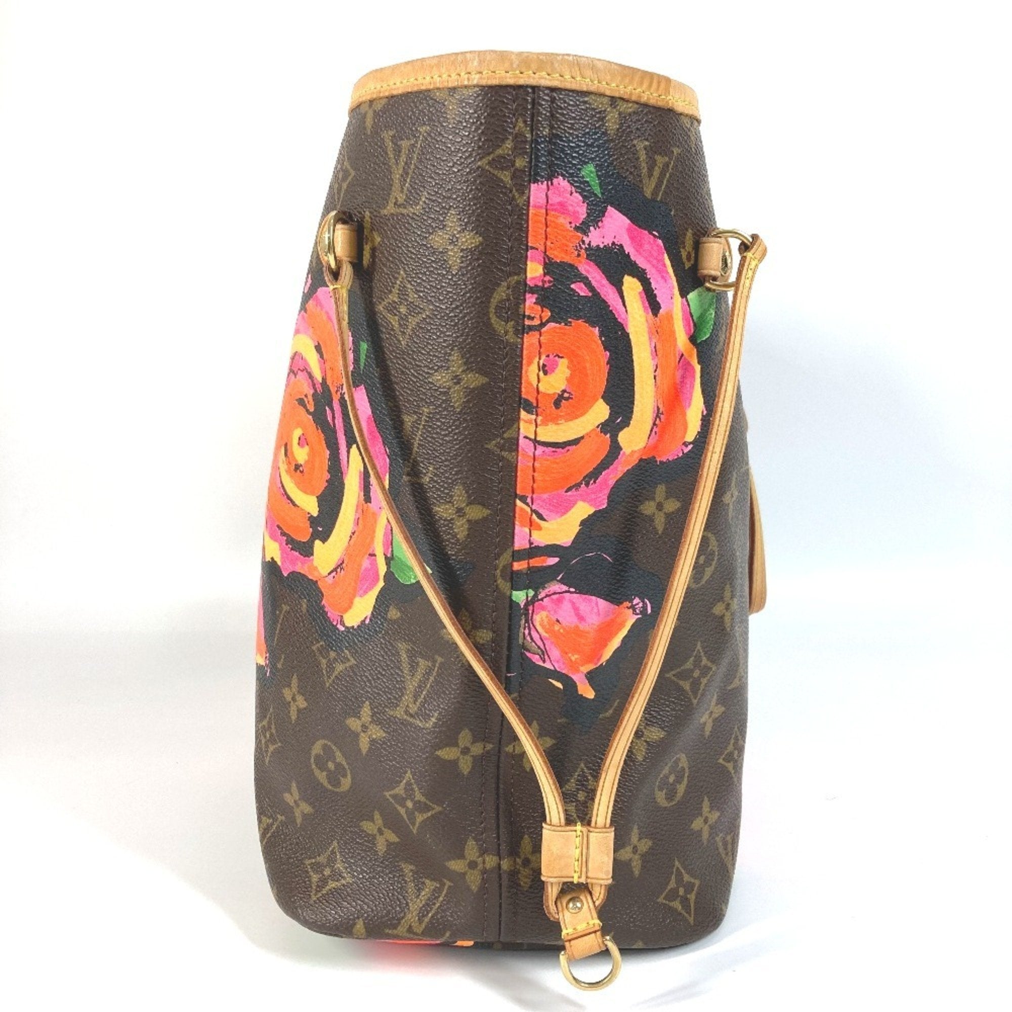 Louis Vuitton Neverfull Tote Limited Edition Monogram Roses Brown Canvas Tote Bag Bag (Pre-Owned)