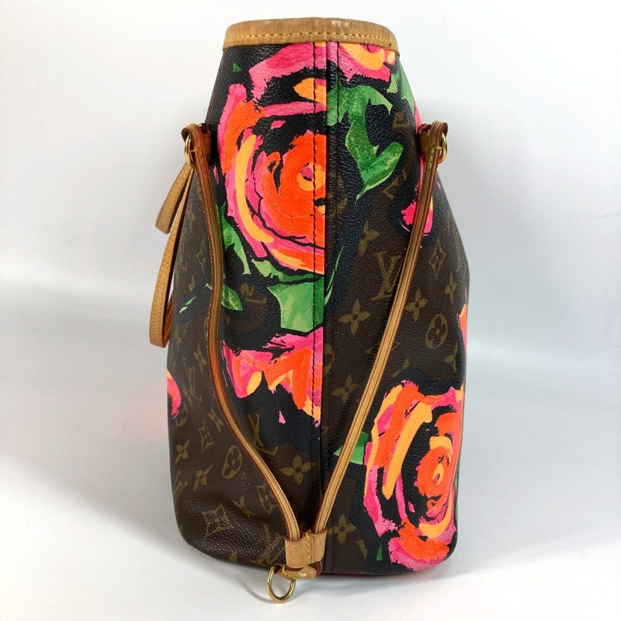 Louis Vuitton Neverfull Tote Limited Edition Monogram Roses Brown Canvas Tote Bag Bag (Pre-Owned)