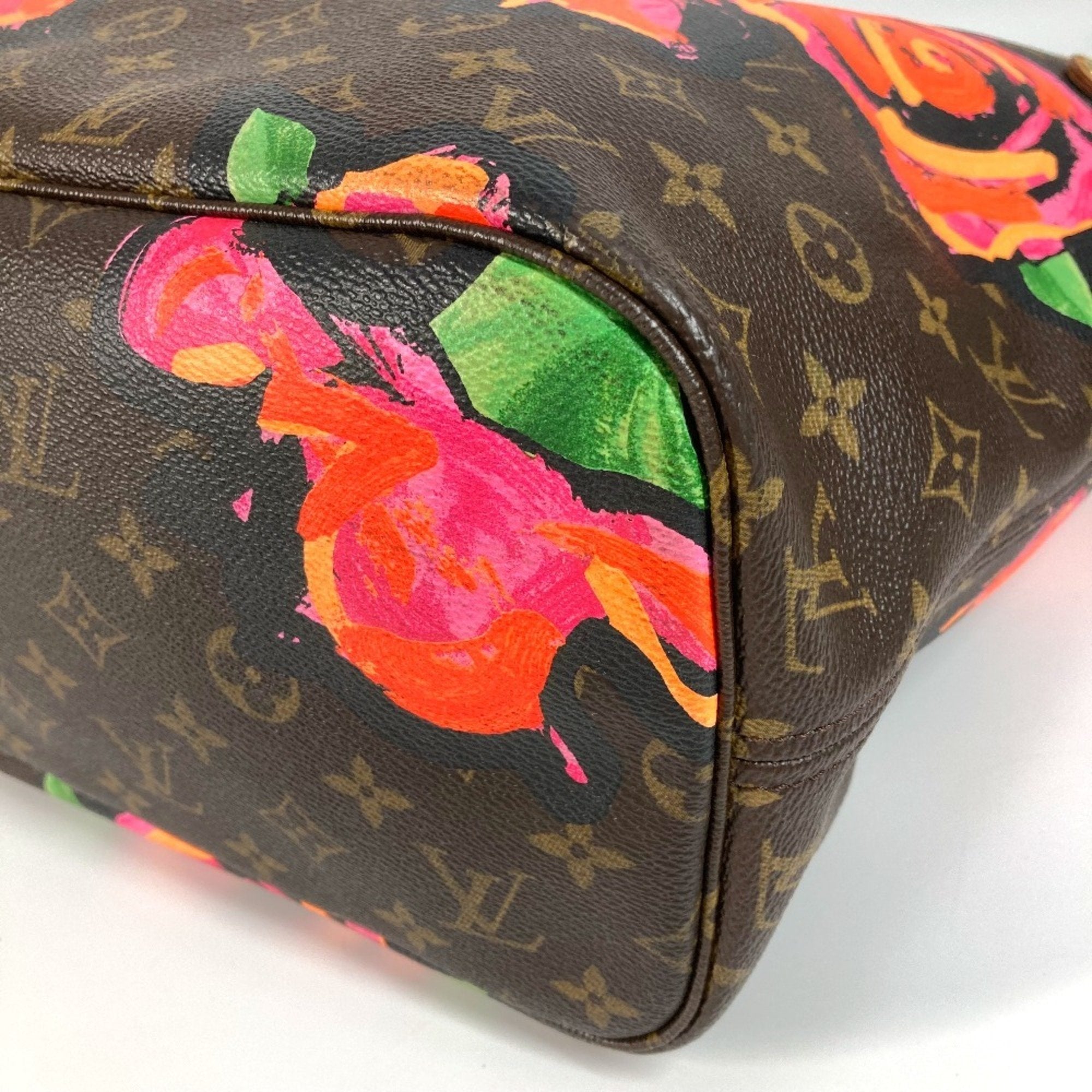 Louis Vuitton Neverfull Tote Limited Edition Monogram Roses Brown Canvas Tote Bag Bag (Pre-Owned)
