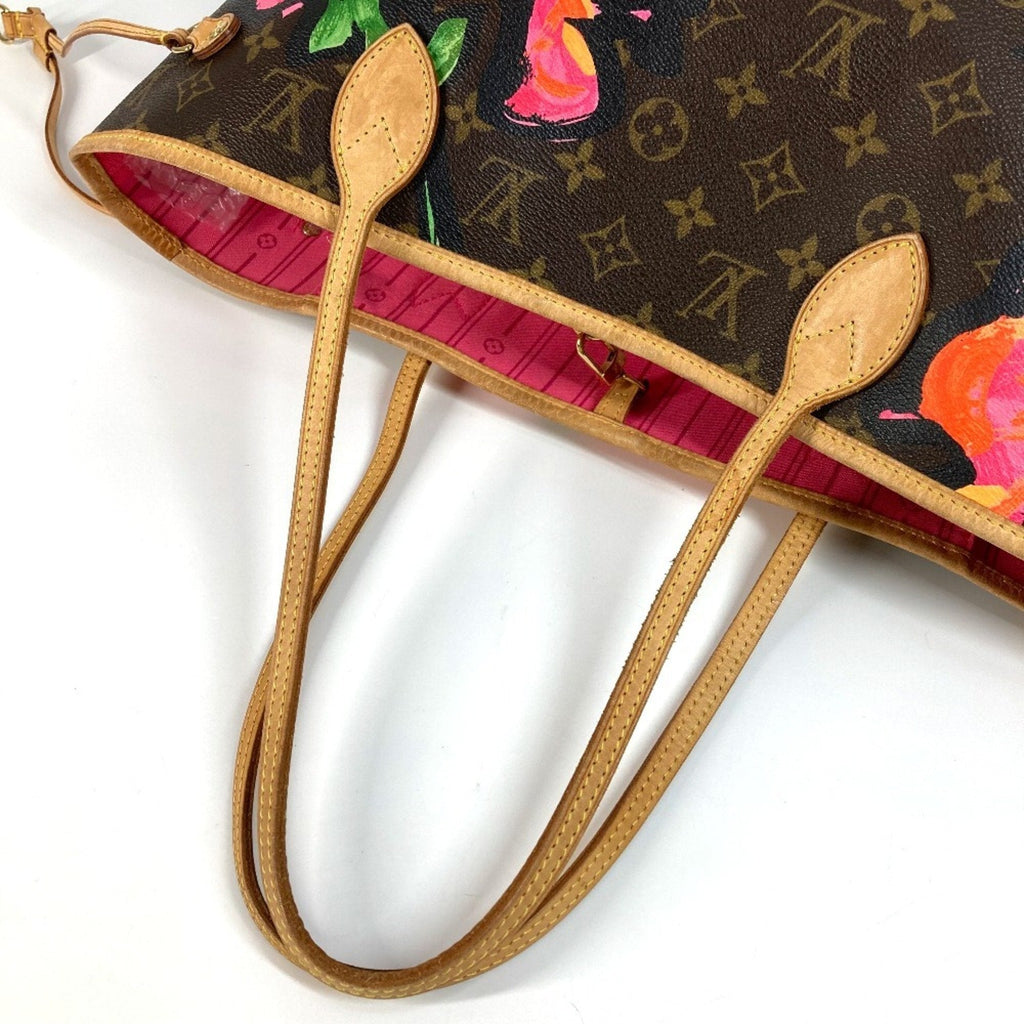 Louis Vuitton Neverfull Tote Limited Edition Monogram Roses Brown Canvas Tote Bag Bag (Pre-Owned)