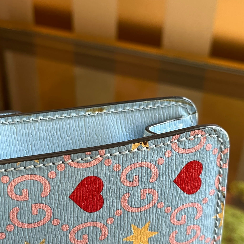 GUCCI Dionysus Mini Valentine's Day Exclusive Blue Calfskin Shoulder Bag
