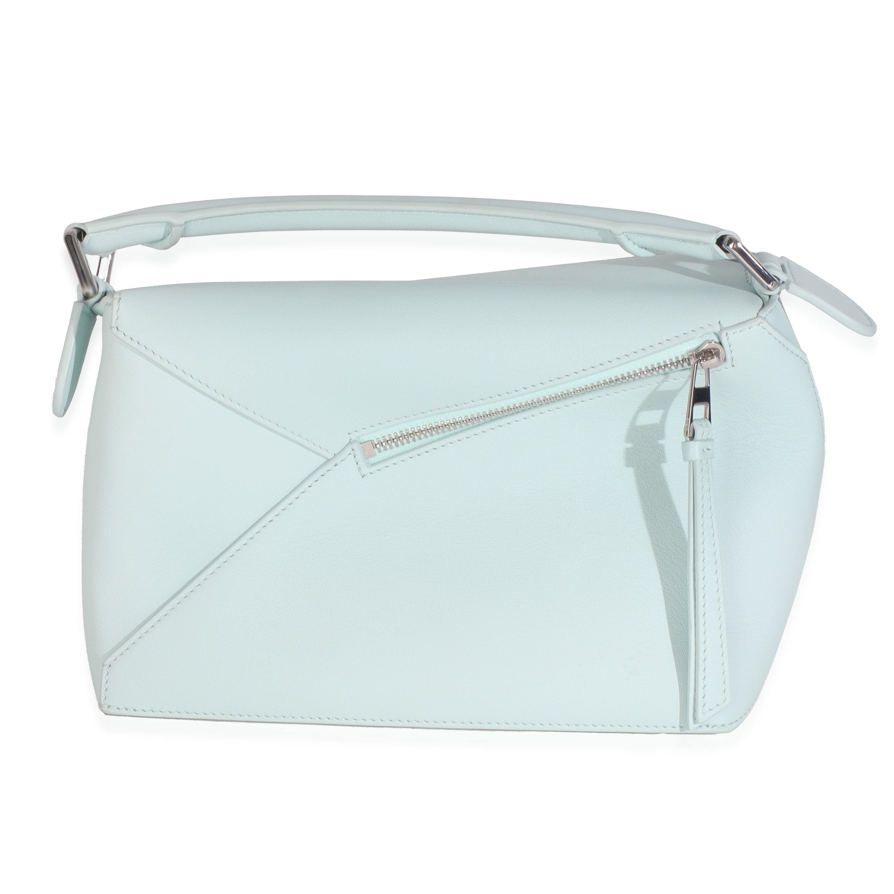 Blue Iceberg Classic Calfskin Small Puzzle Edge Bag