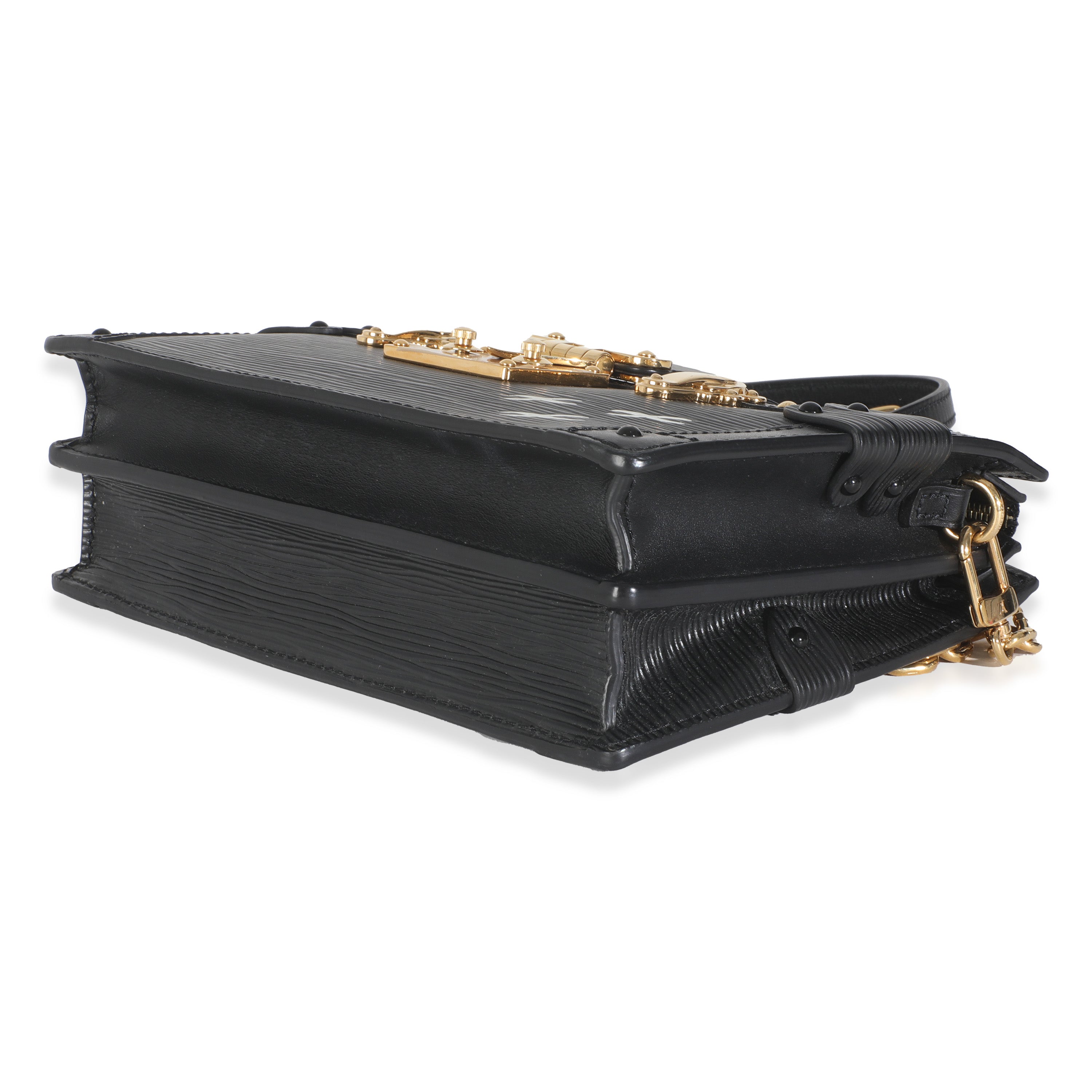 Black Epi Leather Trunk Clutch