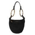 Black Suede Small Gold Bracelet Bag