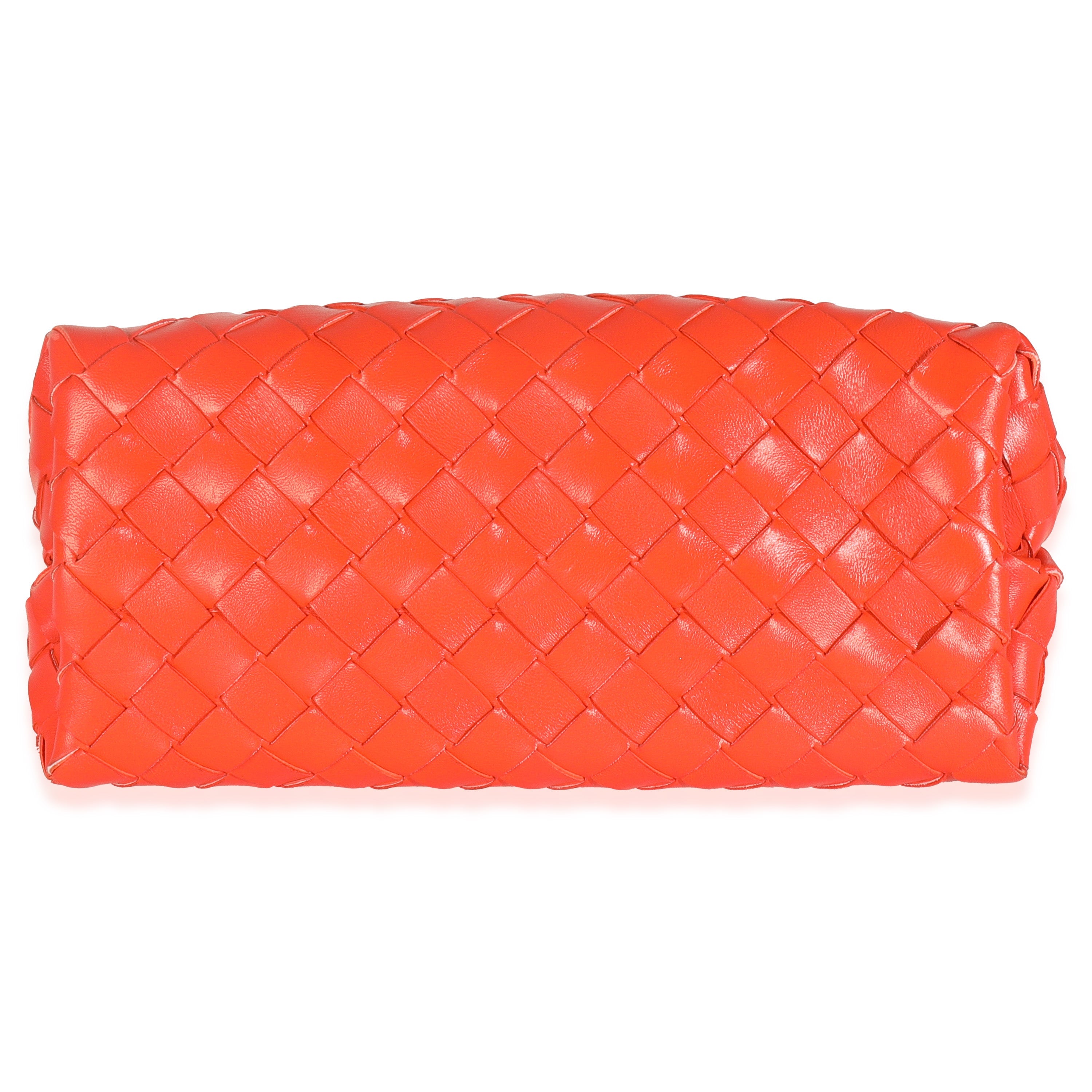Orange Nappa Intrecciato Small Andiamo With Chain
