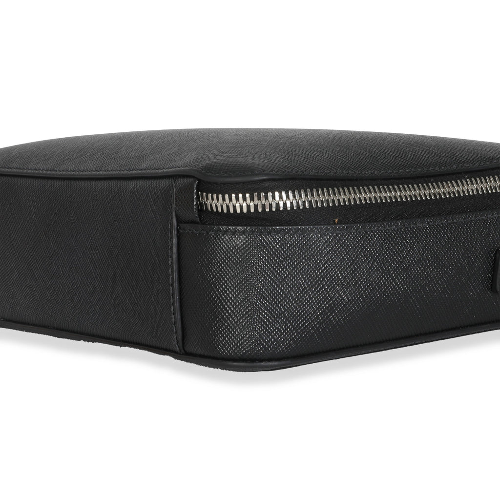 Black Saffiano Medium Brique Crossbody Bag