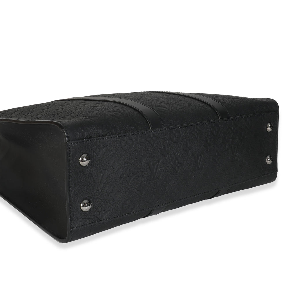 Black Monogram Embossed Taurillon Sac Plat 24H