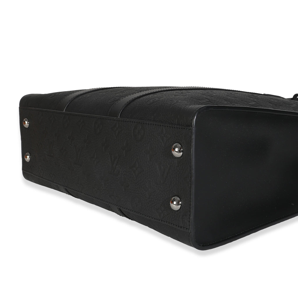 Black Monogram Embossed Taurillon Sac Plat 24H