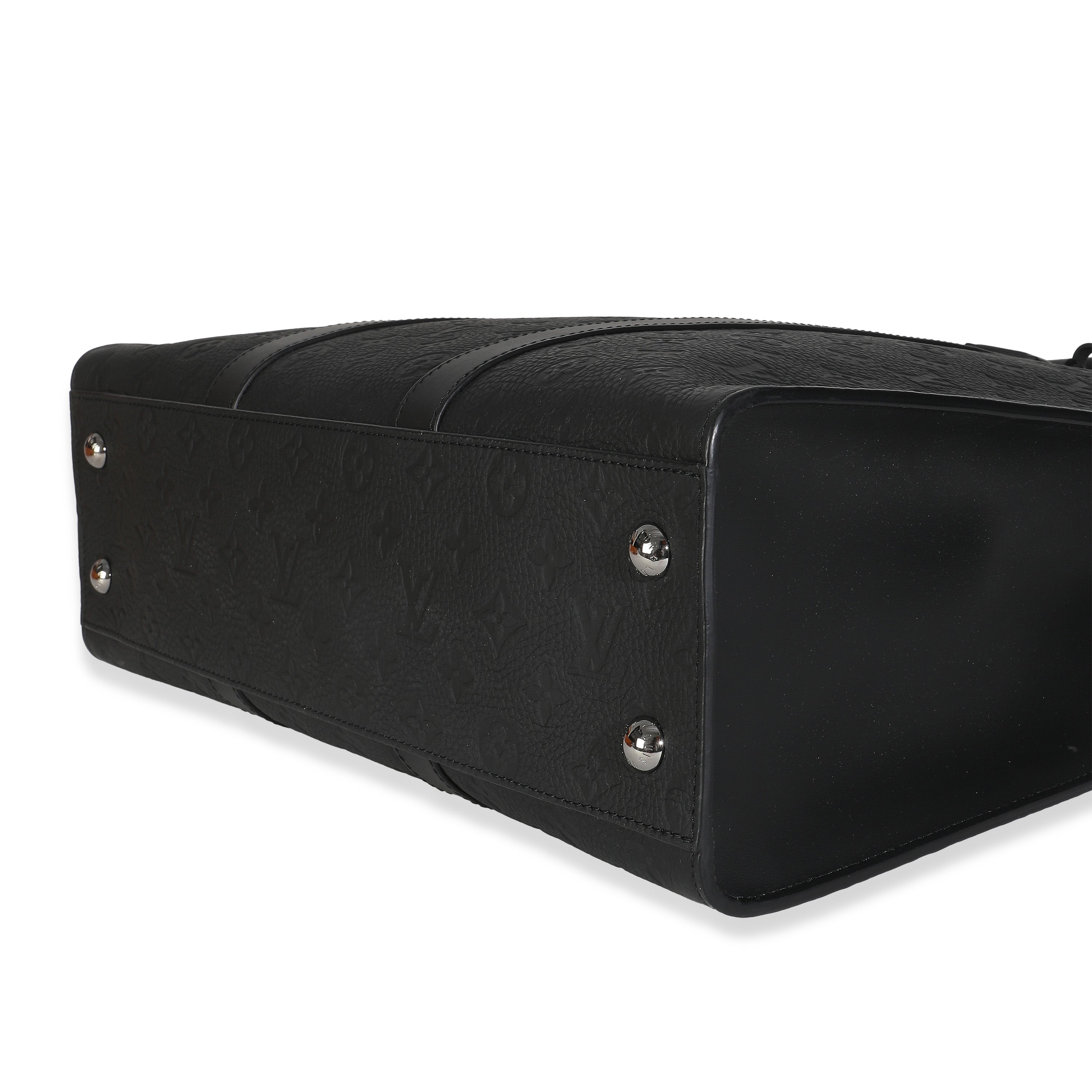 Black Monogram Embossed Taurillon Sac Plat 24H