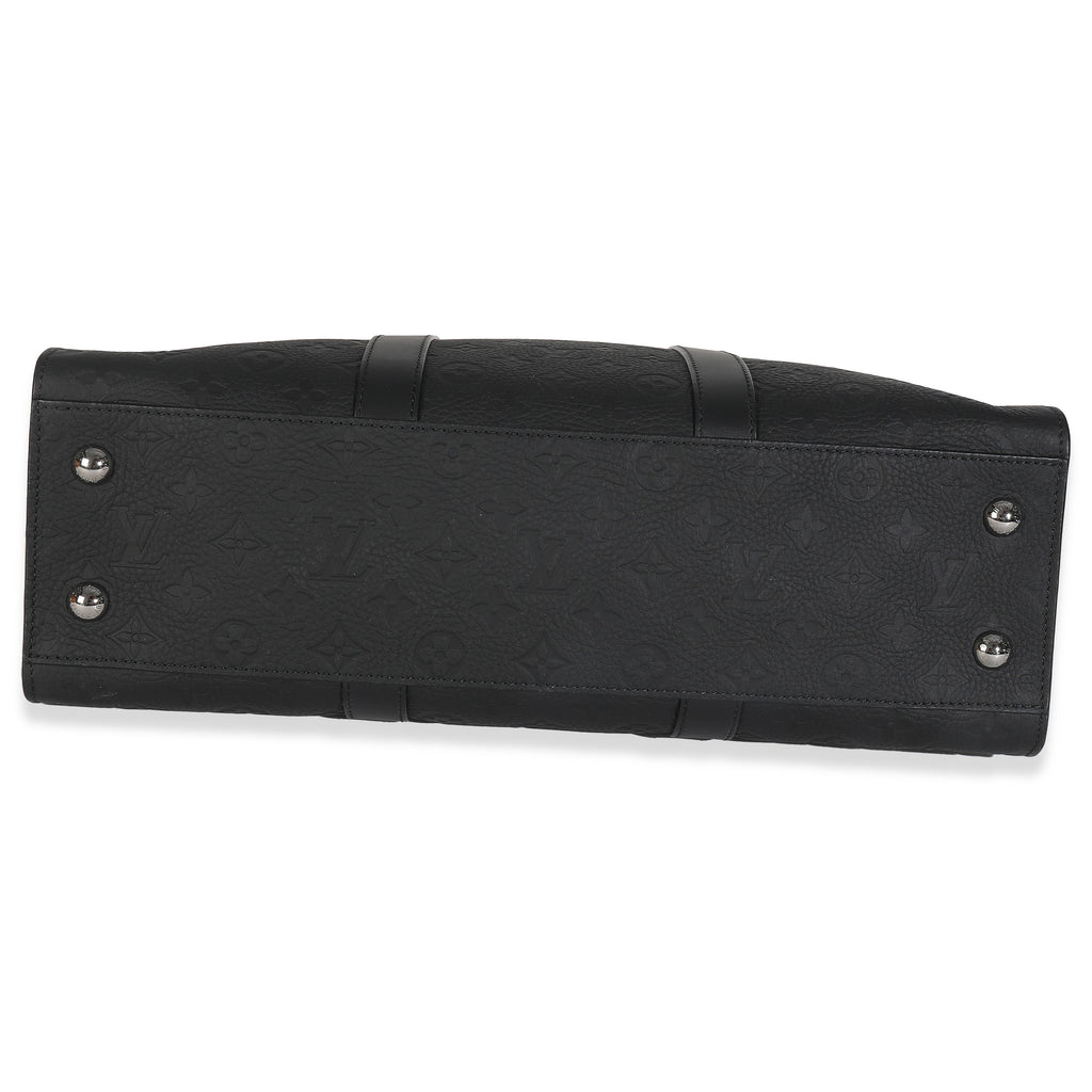 Black Monogram Embossed Taurillon Sac Plat 24H