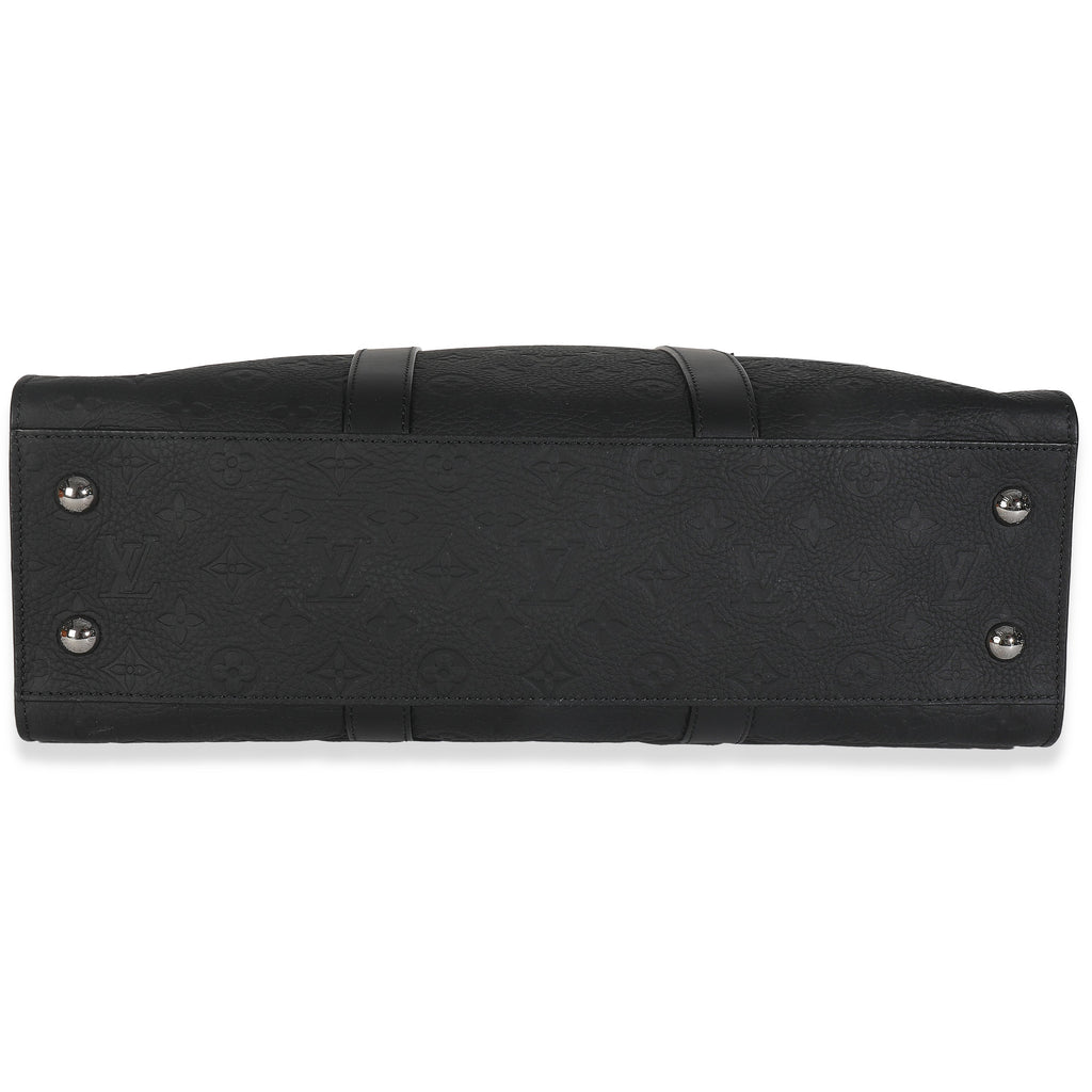 Black Monogram Embossed Taurillon Sac Plat 24H