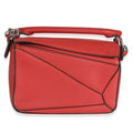 Scarlet Calfskin Mini Puzzle Bag