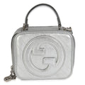 Silver Metallic Sakai Be Green Calfskin Diagonal Stitched Blondie Top Hand